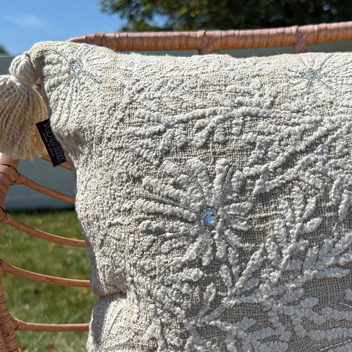 Rustic Bloom - Hand Embroidery Pillow