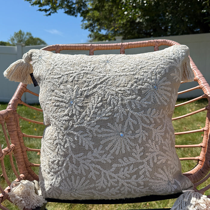 Rustic Bloom - Hand Embroidery Pillow