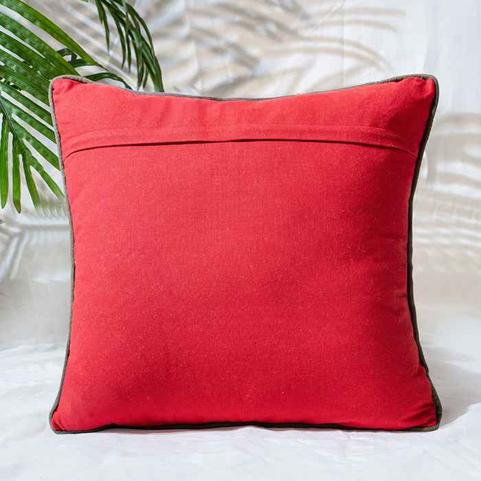 Crimson Petal - Embroidery Pillow Cover