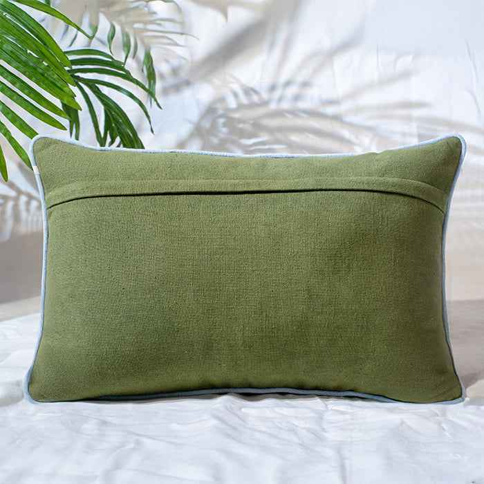 EarthSong - Green Space Dye Embroidery Pillow Cover