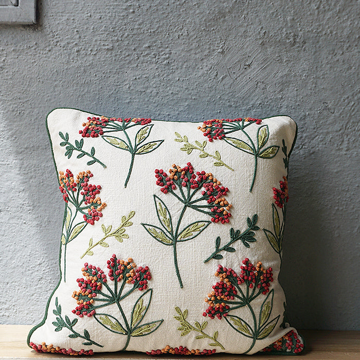 Wildberry - Hand Embroidery Botanical Pillow