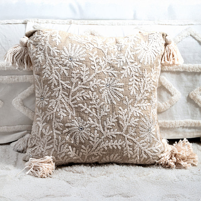 Rustic Bloom - Hand Embroidery Pillow