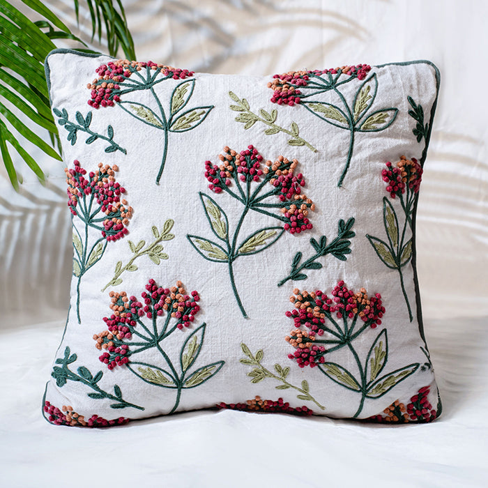 Wildberry - Hand Embroidery Botanical Pillow