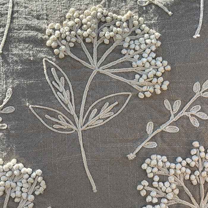 Florence - Grey Hand Embroidery Pillow Cover