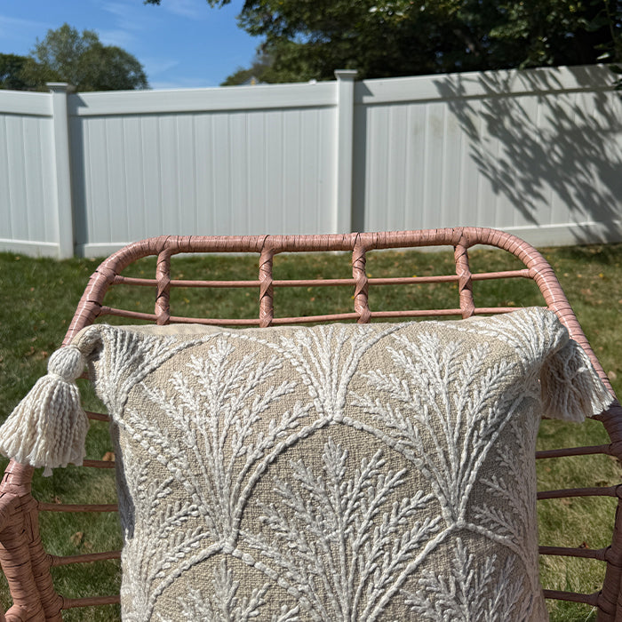 Palm Crest - Hand Embroidery Pillow