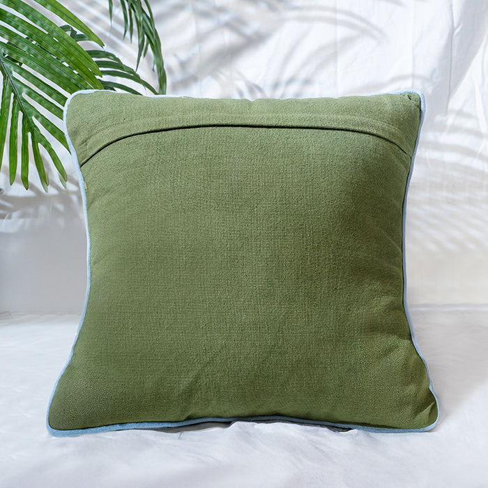 EarthSong - Green Space Dye Embroidery Pillow