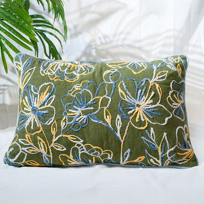 EarthSong - Green Space Dye Embroidery Pillow