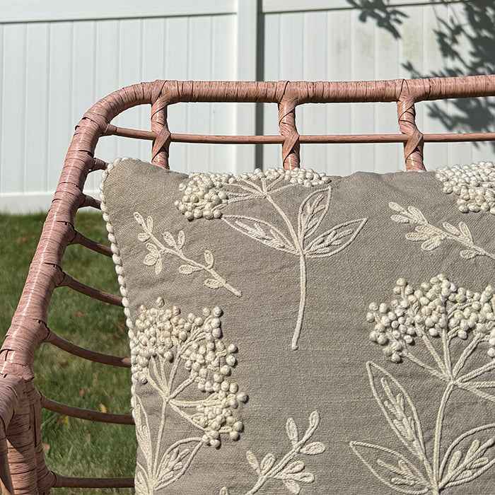 Florence - Grey Hand Embroidery Pillow Cover