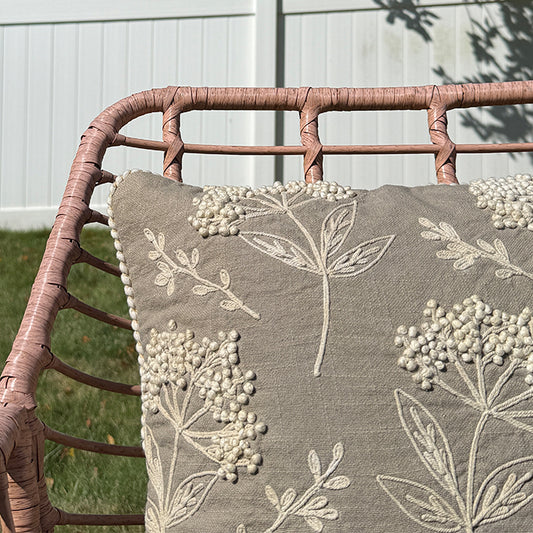 Florence - Grey Hand Embroidery Pillow