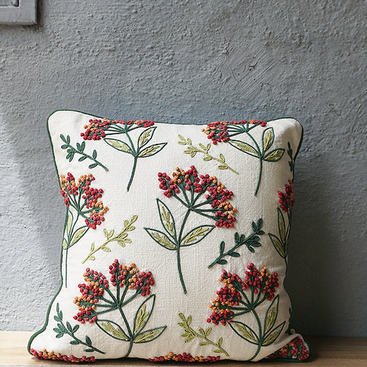 Wildberry - Hand Embroidery Botanical Pillow