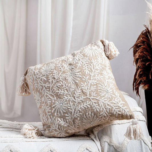 Rustic Bloom - Hand Embroidery Pillow